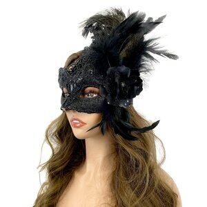 Women Costume Venetian mask Feather Masquerade Party Masks